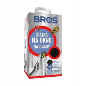 BROS Siatka na okno przeciw owadom czarna 150x180