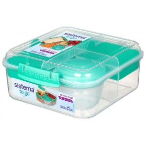 Pojemnik na lunch Bento Cube 1,25l SISTEMA bez BPA turkusowy