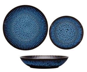 Zestaw talerzy dla 4 osób Lubiana Stoneware Cosmos S006T
