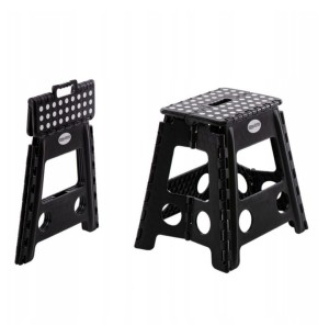 Stołeczek składany plastikowy 40 cm duży Easyform czarny