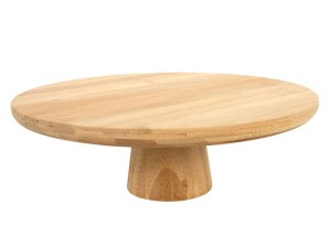 Patera bambusowa na nóżce na ciasto, owoce, sery 28 cm