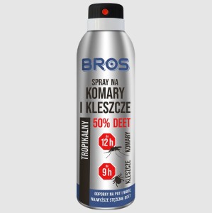 Bros Spray na komary i kleszcze 50% DEET 180 ml TROPIKALNY
