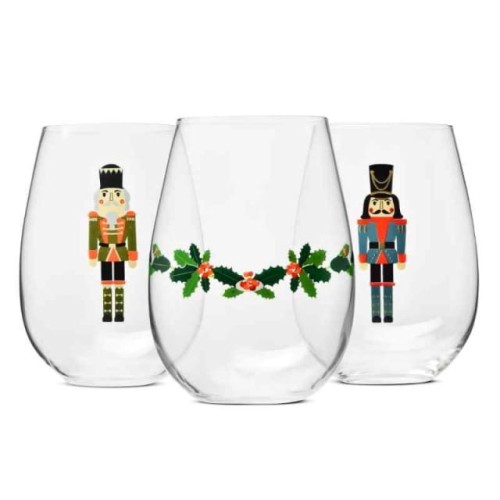Krosno szklanki dekorowane świąteczne 500 ml Jolly (3szt)