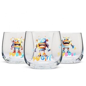 Krosno szklanki dekorowane Robofamily 250ml (3szt)