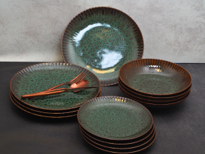 LUBIANA STONEWARE CERAMIC JADE S010T SERWIS OBIADOWY 4/12