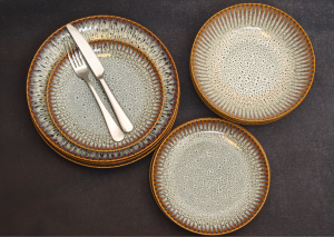 Serwis obiadowy Lubiana Stoneware Desert Meteor 4/12 dla 4 osób
