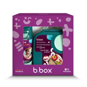 Zestaw Mini Lunchbox + Butelka tritanowa ze słomką 450 ml Emerald Forest b.box 62054