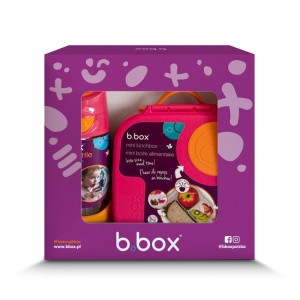 Zestaw Mini Lunchbox + Butelka tritanowa ze słomką 450 ml Strawberry Shake b.box 62078