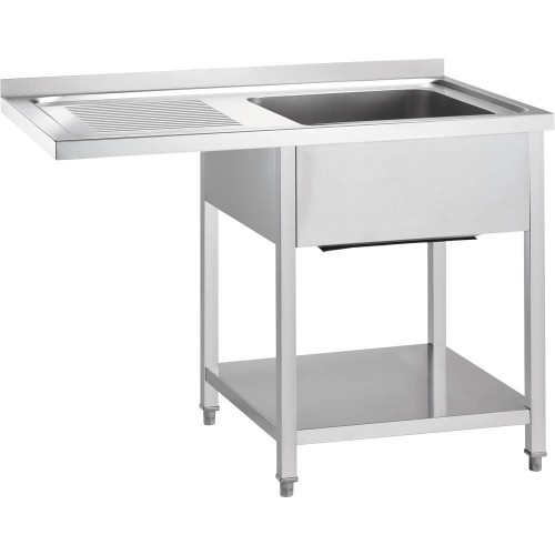 Stół ze zlewem 1-kom.(P) i blatem wystającym 1000x700x900 mm skręcany