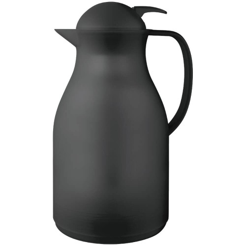 Termos stołowy, czarny, ze szklanym wkładem i przyciskiem V 1,5 l