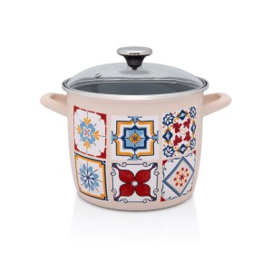 Garnek wysoki emaliowany z pokrywą Metalac 20 cm 5,1l PORTO