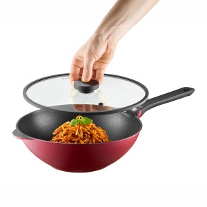 NOEL Wok Patelnia głęboka 30 cm z pokrywą Qualum Basic Ambition Noel Indukcja