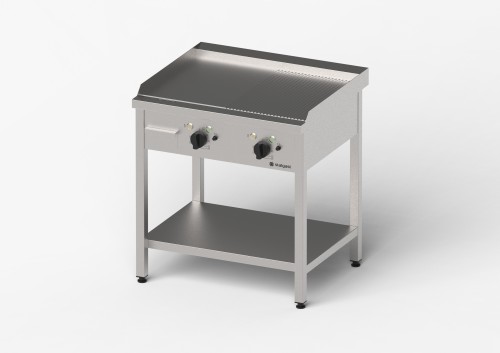 Płyta grillowa elektryczna, gładko-ryflowana, Gredil, 800x700x850 mm, P 8.1 kW, U 400 V 977313