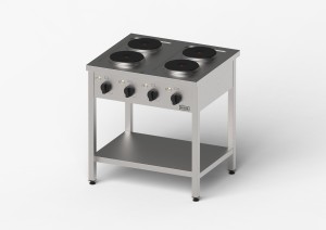 Kuchnia elektryczna, Gredil, 800x700x850 mm, 4-płytowa, P 10.4 kW, U 400 V 977500