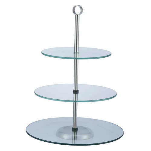 Patera 3-stopniowa szklana T-17507