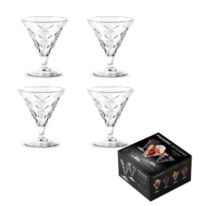 BOHEMIA PRESTIGE BLISS Komplet pucharków do deserów 4szt szkło kryształowe