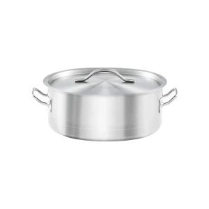 Garnek niski z pokrywką, stalowy, Gredil, Ø 240 mm, V 3.6 l 013246