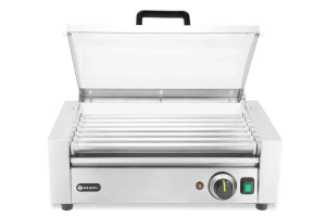 Podgrzewacz rolkowy do parówek jednostrefowy, z energooszczędną pokrywą, HENDI, 7 rolek, 230V/620W, 566x375x(H)259mm 268636