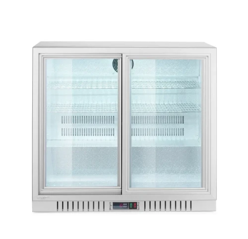 Lodówka barowa z podwójnymi drzwiami suwanymi, Arktic, 150L, srebrny, 230V/160W, 900x520x(H)840mm 236918
