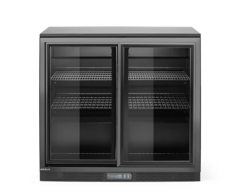 Lodówka barowa z podwójnymi drzwiami suwanymi, Arktic, 158L, czarny, 230V/160W, 900x520x(H)870mm 236888
