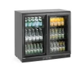 Lodówka barowa z podwójnymi drzwiami suwanymi, Arktic, 158L, czarny, 230V/160W, 900x520x(H)870mm 236888