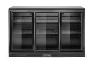Lodówka barowa z potrójnymi drzwiami suwanymi, Arktic, 308L, czarny, 230V/160W, 1350x520x(H)865mm 236901