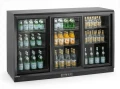 Lodówka barowa z potrójnymi drzwiami suwanymi, Arktic, 308L, czarny, 230V/160W, 1350x520x(H)865mm 236901