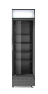 Lodówka barowa z podświetlanym panelem, 1-drzwiowa, Arktic, 254L, czarny, 230V/250W, 578x605x(H)1980mm 236932