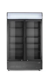 Lodówka barowa z podświetlanym panelem, 2-drzwiowa, Arktic, 512L, czarny, 230V/510W, 1120x585x(H)1900mm 236949