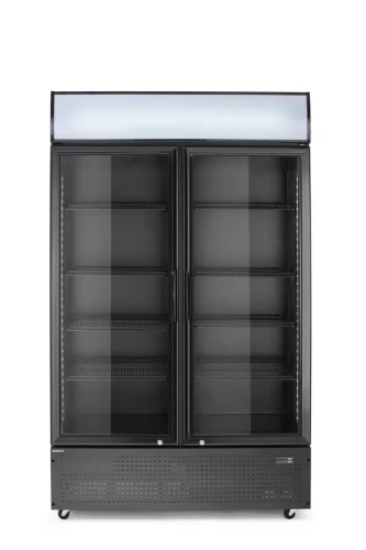 Lodówka barowa z podświetlanym panelem, 2-drzwiowa, Arktic, 512L, czarny, 230V/510W, 1120x585x(H)1900mm 236949