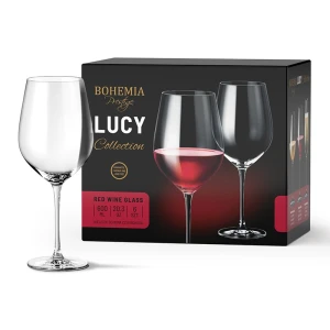 Kieliszki do wina Bohemia PRESTIGE LUCY 600ml 6szt szkło kryształowe 