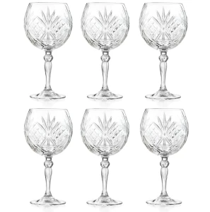 RCR MELODIA kieliszki GIN&TONIC 650ml 6szt szkło kryształowe 