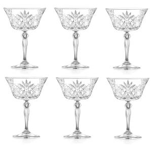  RCR MELODIA kieliszki  do szampana płaskie 260ml 6szt szkło kryształowe 