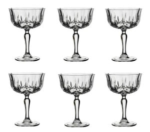 RCR OPERA kieliszki do szampana niskie 240ml kpl 6szt szkło kryształowe 