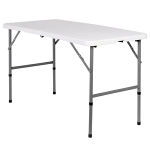 Stół cateringowy składany stalowy biały 2w1 120x60x49/73,5 cm