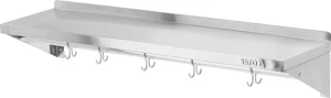Półka wisząca z rantem i haczykami 1000 x 300 x 180 mm YG-08936