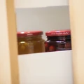 Słoiki szklane 580 ml z bordową zakrętką fi 82 – zestaw 6 sztuk