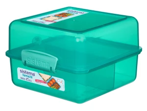 Pojemnik na kanapkę, śniadanie "kostka" SISTEMA bez BPA turkusowy