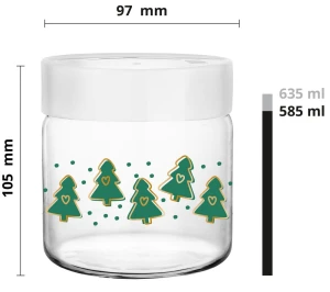 Pojemnik ciasteczka, cukierki 585ml Zielone Choinki Święta