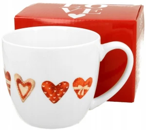 Kubek z uchem walentynkowy 460ml SERCA DUO 