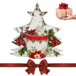 Kubek 360 ml w opakowaniu choinka CHRISTMAS FLOWER DUO Święta