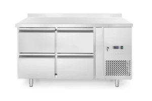 Stół chłodniczy z 4 szufladami i agregatem bocznym, Arktic, Profi Line, Z tylnym rantem, 90L, srebrny, 230V/250W, 1360x700x(H)840mm 238318