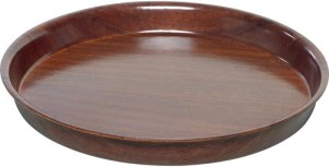 Taca drewniana z wysokim rantem - antypoślizgowa - 42cm