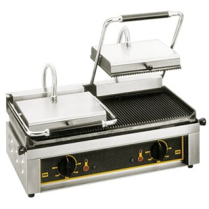Kontakt grill podwójny ROLLER GRILL/płyty ryflowana/ryflowan