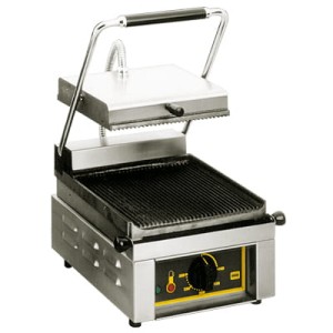 Kontakt grill pojedynczy ROLLER GRILL/płyty ryflowane/ryflow