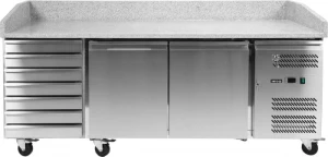 Stół chłodniczy do pizzy 580L 2-DRZWIOWY 7 SZUFLAD YG-05310