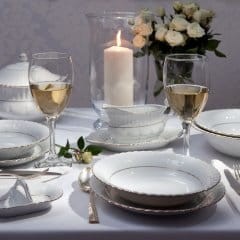 Serwis obiadowy 12/44 el Chodzież Iwona B014 złoty pasek