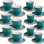 Zestaw 12 filiżanek 350 i 200 ml morski 6630L