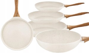 Zestaw, Komplet 5 Patelni Ambition NATURE +WOK