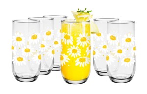 Komplet 6 szklanek wysokich stokrotki 400ml